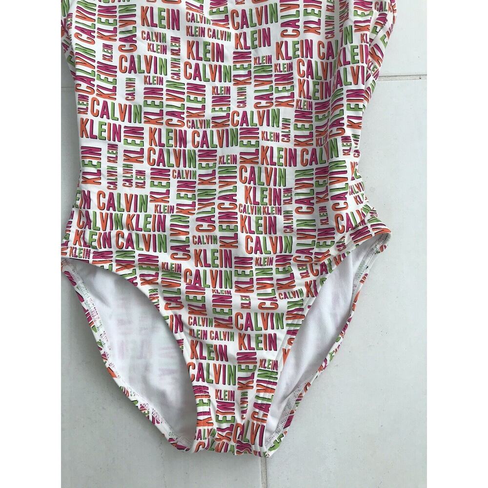Calvin Klein‎ Multicolor Logo Print One Piece Swimsuit - Picture 3 of 7
